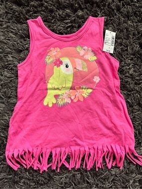 The Children's Place Hot Pink Toucan Fringe Tank